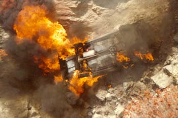 Car crashes over clif#D6C27
