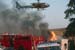 Fire is blasing on car